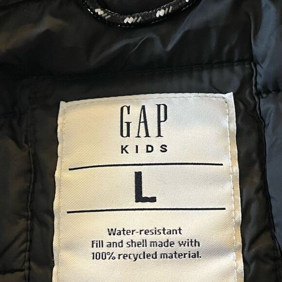 Gap Kids’ Black Lightweight Puffer Jacket Size L - Picture 4 of 5
